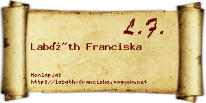 Labáth Franciska névjegykártya